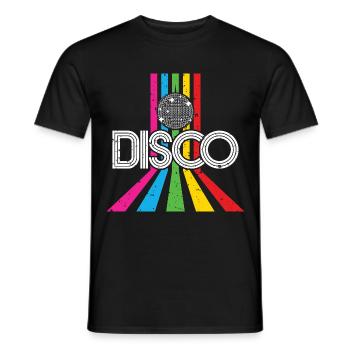 Disco 80's party retro 80's disco gift - Men's T-Shirt - black - Front - AI Model Male 178 light (178cm)