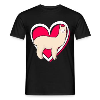 Valentin Lama Alpaga Love Girls Enfants - T-shirt homme - noir - Devant - AI Model Male 178 light (178cm)