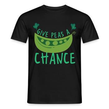 Give Peas A Chance Funny Health Food - Männer T-Shirt - Schwarz - Vorne - AI Model Male 178 light (178cm)