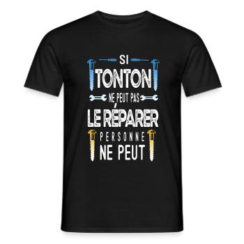 Si tonton ne peut pas le réparer - cadeau tonton - T-shirt homme - noir - Devant - AI Model Male 178 light (178cm)