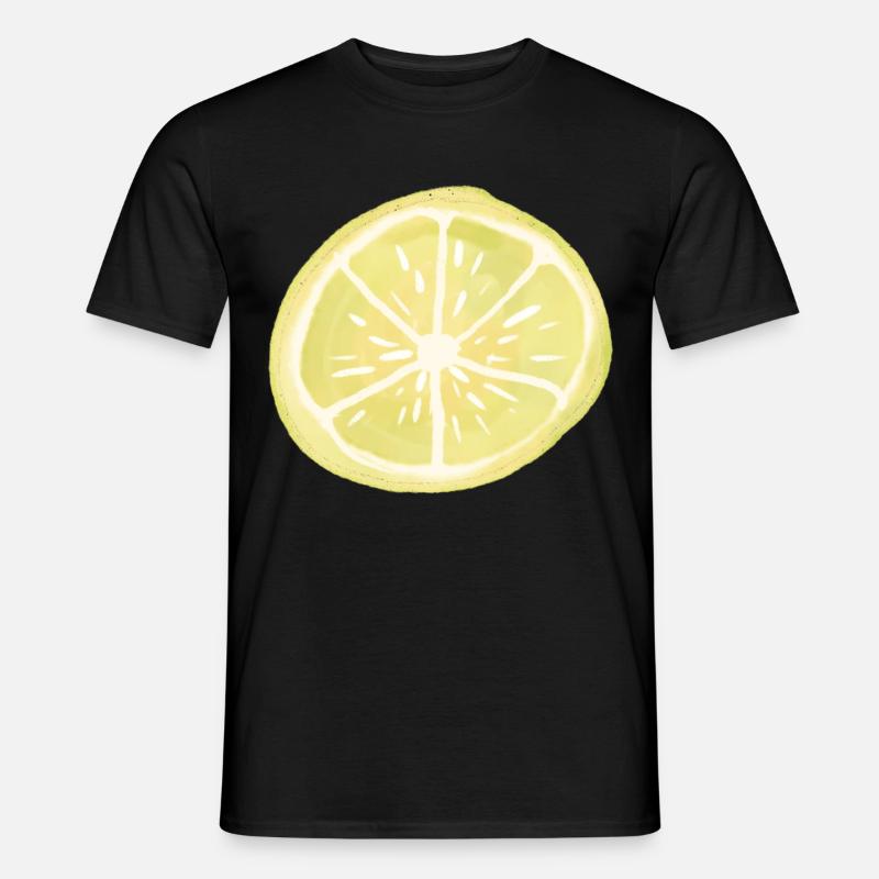 Zitronen Scheibe - Männer T-Shirt - Schwarz