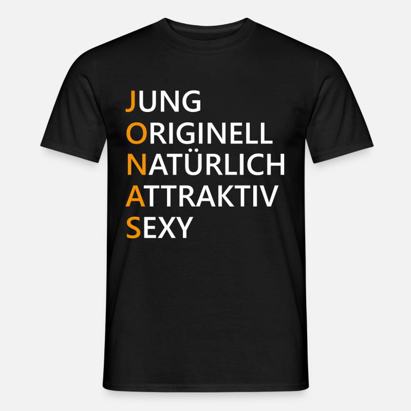 Jonas Name Geschenk - Männer T-Shirt - Schwarz