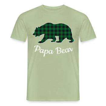 Papa Bear - Männer T-Shirt - Sage - Vorne - AI Model Male 178 light (178cm)