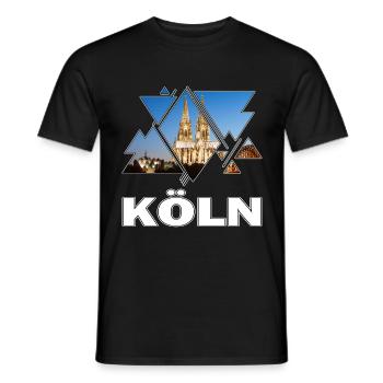 Cathédrale de Cologne Allemagne Ville Skyline Home Love - T-shirt homme - noir - Devant - AI Model Male 178 light (178cm)
