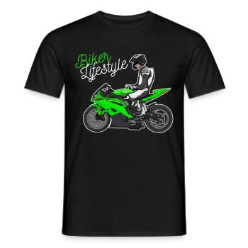 Motorcycle Lifestyle / Motorcycle / Motorcycle biker - Men's T-Shirt - black - Front - AI Model Male 178 light (178cm)
