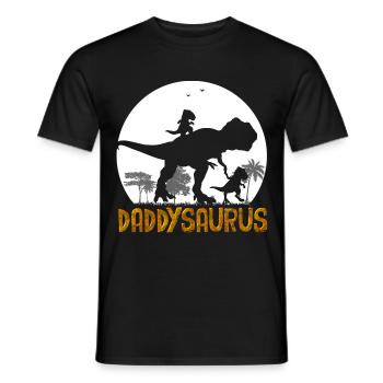 Daddysaurus T Rex Dinosaur papa Saurus - T-shirt homme - noir - Devant - AI Model Male 178 light (178cm)