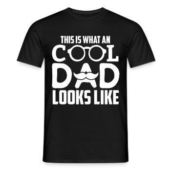 This is what a really cool dad looks like - Men's T-Shirt - black - Front - AI Model Male 178 light (178cm)