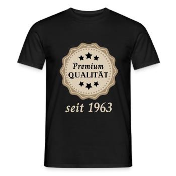 Premium Qualität seit 1963 - Männer T-Shirt - Schwarz - Vorne - AI Model Male 178 light (178cm)