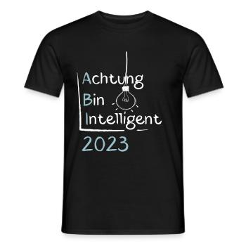 Achtung Bin Intelligent Abitur 2023 - Männer T-Shirt - Schwarz - Vorne - AI Model Male 178 light (178cm)