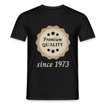 Premium Quality since 1973 - Männer T-Shirt - Schwarz - Vorne - AI Model Male 178 light (178cm)