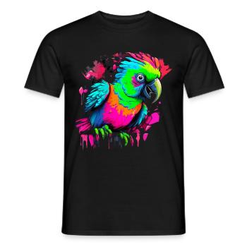 Perroquet dans le style graffiti - T-shirt homme - noir - Devant - AI Model Male 178 light (178cm)