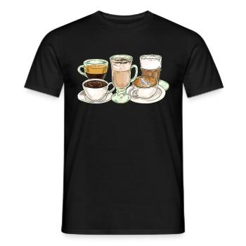 Coffee Coffee Lover Coffee Mug Barista Vintage - Men's T-Shirt - black - Front - AI Model Male 178 light (178cm)