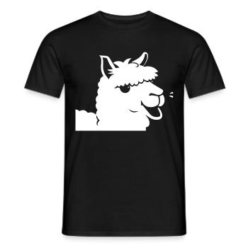 Funny Alpaca Silhouette Cheeky Fun Alpacas - Men's T-Shirt - black - Front - AI Model Male 178 light (178cm)