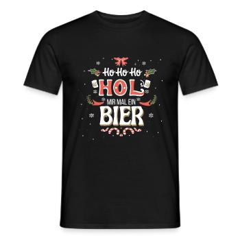 Hässlicher Weihnachtspullover Lustige Tiere Lustiges Bier - Männer T-Shirt - Schwarz - Vorne - AI Model Male 178 light (178cm)