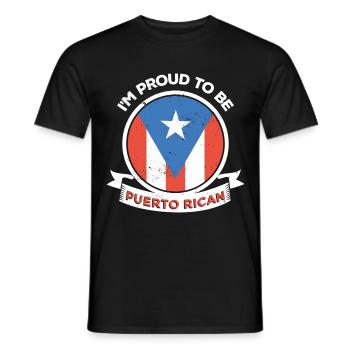 Puerto Rico Flagge | Puerto Ricaner Geschenkideen - Männer T-Shirt - Schwarz - Vorne - AI Model Male 178 light (178cm)