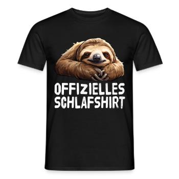 Official Sloth Sleep Shirt - Men's T-Shirt - black - Front - AI Model Male 178 light (178cm)
