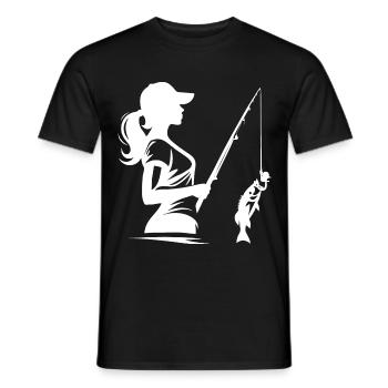 Silhouette ajustée, design cool pour les femmes - T-shirt homme - noir - Devant - AI Model Male 178 light (178cm)