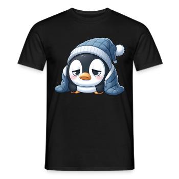 Pingouin fatigué - T-shirt homme - noir - Devant - AI Model Male 178 light (178cm)