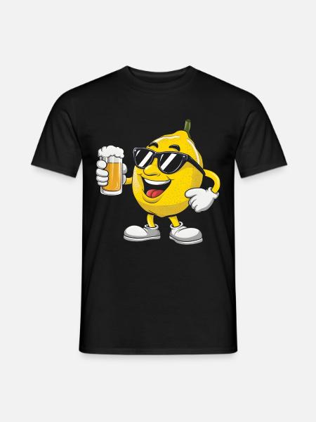 Zitrone Trinken Bier - Männer T-Shirt - Schwarz