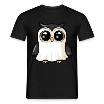 hibou Halloween bande dessinée fantôme - T-shirt homme - noir - Devant - AI Model Male 178 light (178cm)