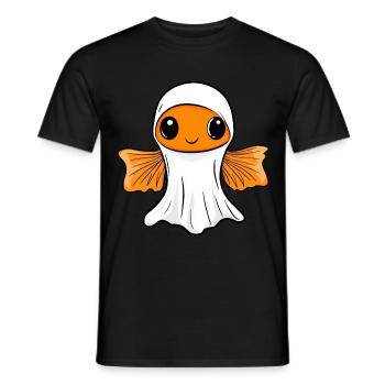 Goldfish Halloween Comic Ghost - Men's T-Shirt - black - Front - AI Model Male 178 light (178cm)