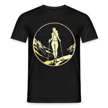 Nordic Walking Woman - Men's T-Shirt - black - Front - AI Model Male 178 light (178cm)