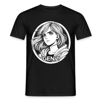 Les femmes de la génération Z – élégantes et fortes - T-shirt homme - noir - Devant - AI Model Male 178 light (178cm)