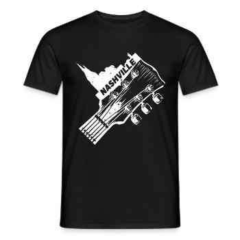 Nashville Tennessee USA Gitarre Skyline Musik - Männer T-Shirt - Schwarz - Vorne - AI Model Male 178 light (178cm)