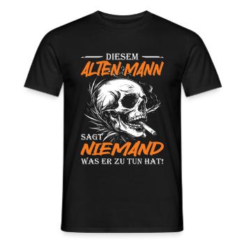 Diesem alten Mann sagt niemand | Motorradfahrer - Männer T-Shirt - Schwarz - Vorne - AI Model Male 178 light (178cm)