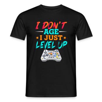Old gamer gamer - Men's T-Shirt - black - Front - AI Model Male 178 light (178cm)