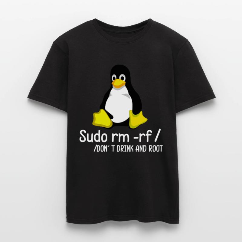 Sudo rm -rf / Programmeur Tux Pingouin Coding T-shirt homme