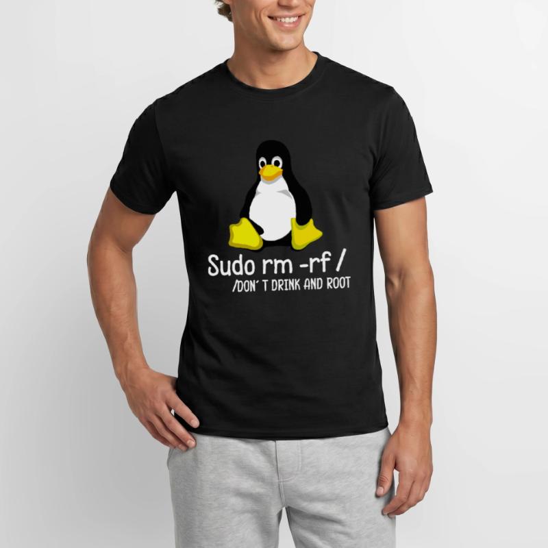Sudo rm -rf / Programmeur Tux Pingouin Coding T-shirt homme