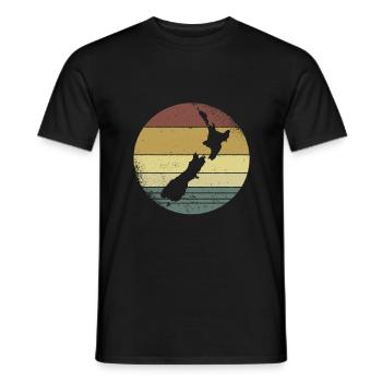 Neuseeland New Zealand Reisen Kiwis Neuseeländer - Männer T-Shirt - Schwarz - Vorne - AI Model Male 178 light (178cm)
