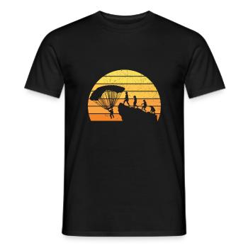 Gleitschirm Gleitschirmfliegen Paragliding - Men's T-Shirt - black - Front - AI Model Male 178 light (178cm)