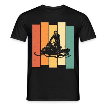 Retro motoneige vintage motoneige - T-shirt homme - noir - Devant - AI Model Male 178 light (178cm)