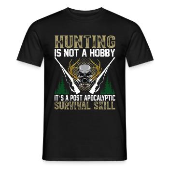 Hunting I Chasse I Chasse n’est pas un hobby - T-shirt homme - noir - Devant - AI Model Male 178 light (178cm)