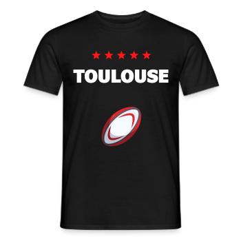 Toulouse rugby 5 étoiles cadeau - T-shirt homme - noir - Devant - AI Model Male 178 light (178cm)