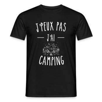 j'peux pas j'ai camping - humour - T-shirt homme - noir - Devant - AI Model Male 178 light (178cm)