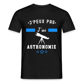 je peux pas j'ai astronomie telescope - T-shirt homme - noir - Devant - AI Model Male 178 light (178cm)