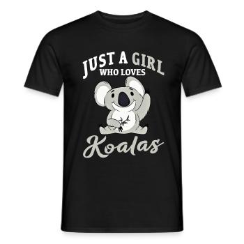 juste une fille qui aime les koalas. Koala. Fluffel - T-shirt homme - noir - Devant - AI Model Male 178 light (178cm)