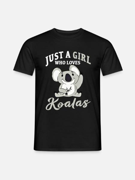 just a girl who loves koalas. Koala. Fluffel - Men's T-Shirt - black