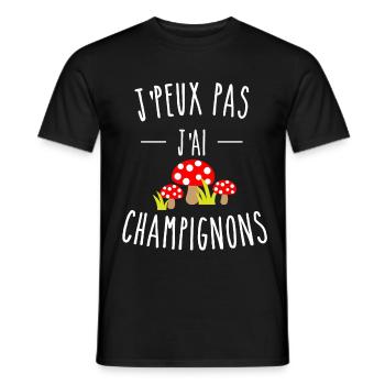 j'peux pas j'ai champignon amanite tue-mouche - T-shirt homme - noir - Devant - AI Model Male 178 light (178cm)