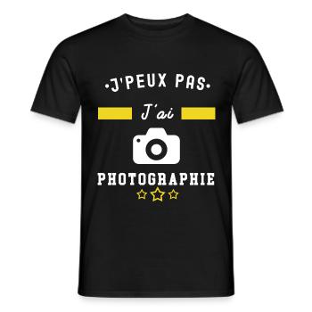 je peux pas j'ai photographie humour - T-shirt homme - noir - Devant - AI Model Male 178 light (178cm)