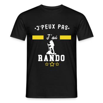 je peux pas j'ai rando montagne - T-shirt homme - noir - Devant - AI Model Male 178 light (178cm)