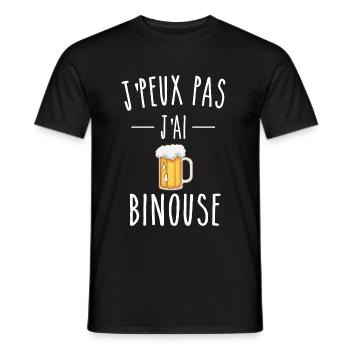 je peux pas j'ai binouse - T-shirt homme - noir - Devant - AI Model Male 178 light (178cm)