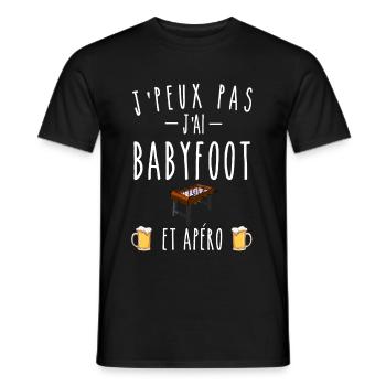 j'peux pas j'ai babyfoot et apéro - T-shirt homme - noir - Devant - AI Model Male 178 light (178cm)