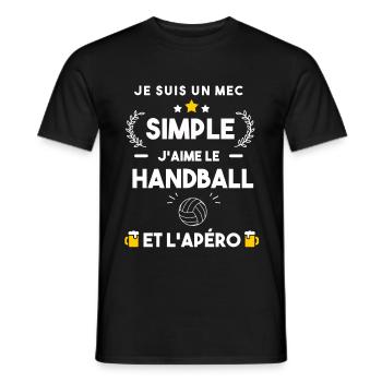 handball et apéro cadeau humour sport - T-shirt homme - noir - Devant - AI Model Male 178 light (178cm)
