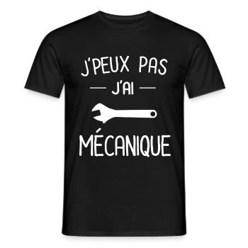 je peux pas j'ai mécanique - T-shirt homme - noir - Devant - AI Model Male 178 light (178cm)