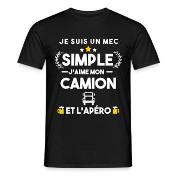 camion et apéro humour cadeau - T-shirt homme - noir - Devant - AI Model Male 178 light (178cm)