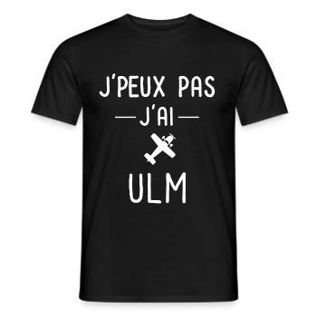 je peux pas j ai ulm pilote ulm baptême ulm - T-shirt homme - noir - Devant - AI Model Male 178 light (178cm)